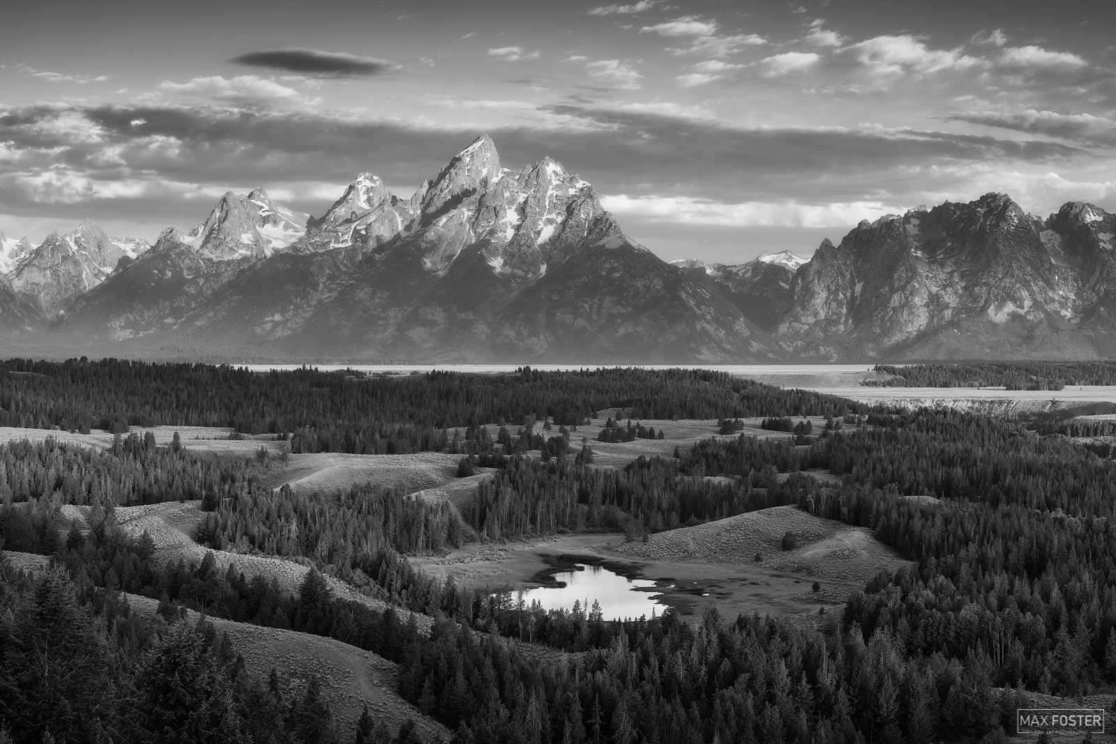 Refresh your space with A Grand Morning Monochrome, Max Foster's limited edition photography print of Grand Teton National Park...
