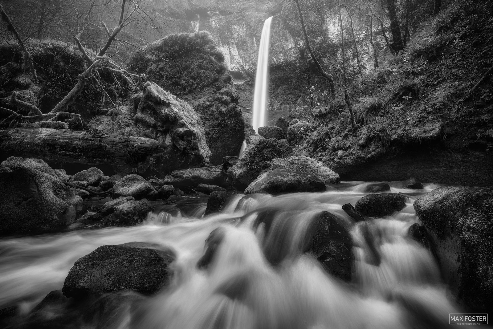 Breathe new life into your home with Boulder Alley Monochrome, Max Foster's limited edition photography print of Elowah Falls...