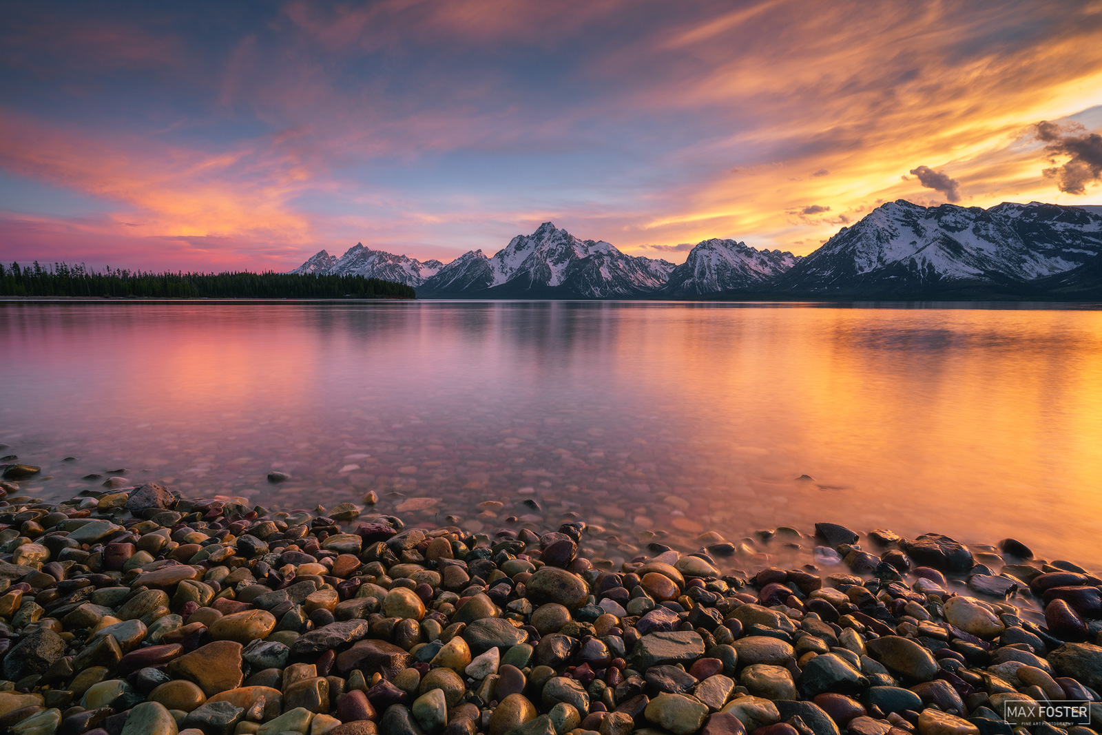 Bring nature into your home with Cloudfire, Max Foster's limited edition photography print of sunset at Jackson Lake in Grand...