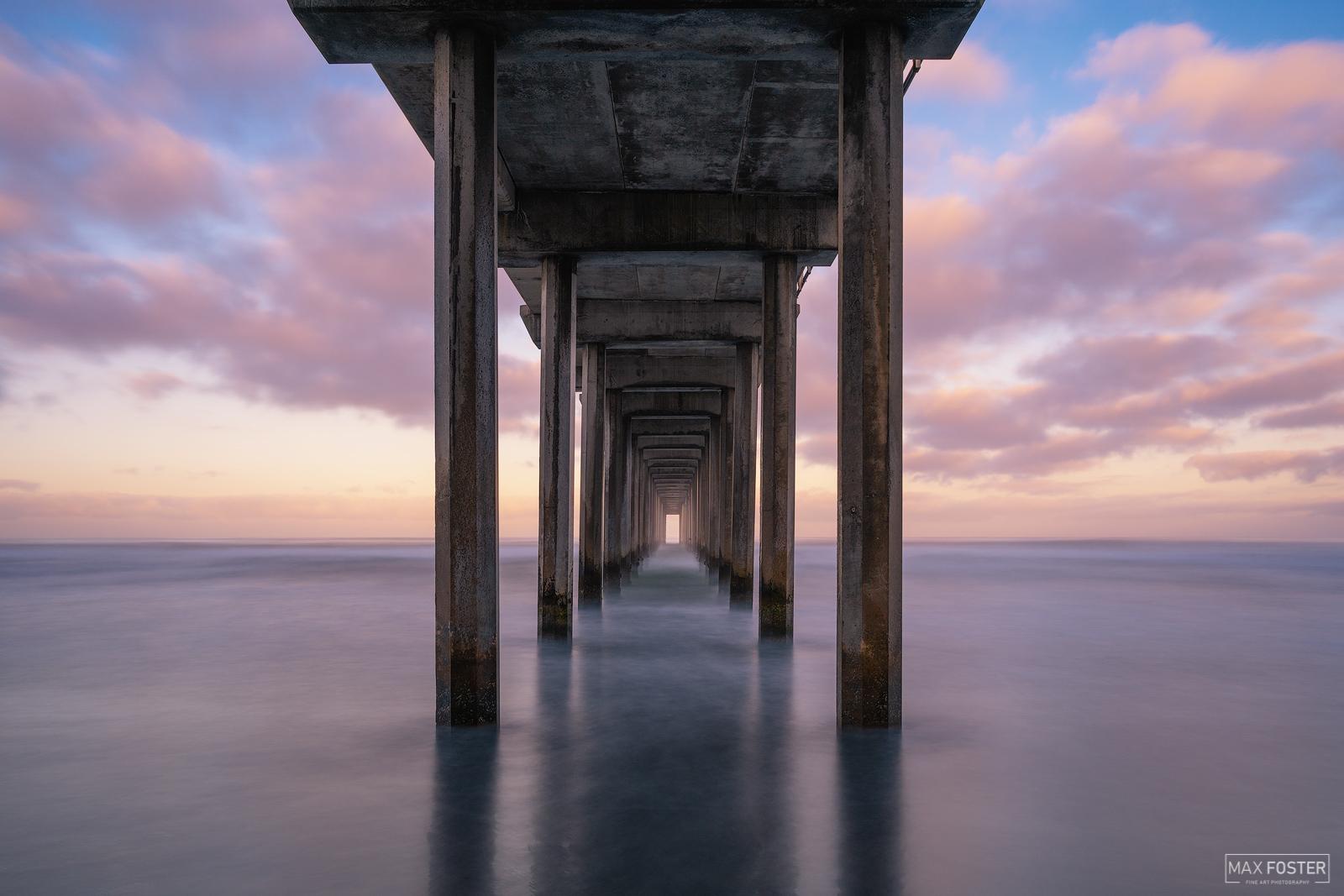 Bring your walls to life with Cotton Candy Skies, Max Foster's limited edition photography print of Scripps Pier, La Jolla from...