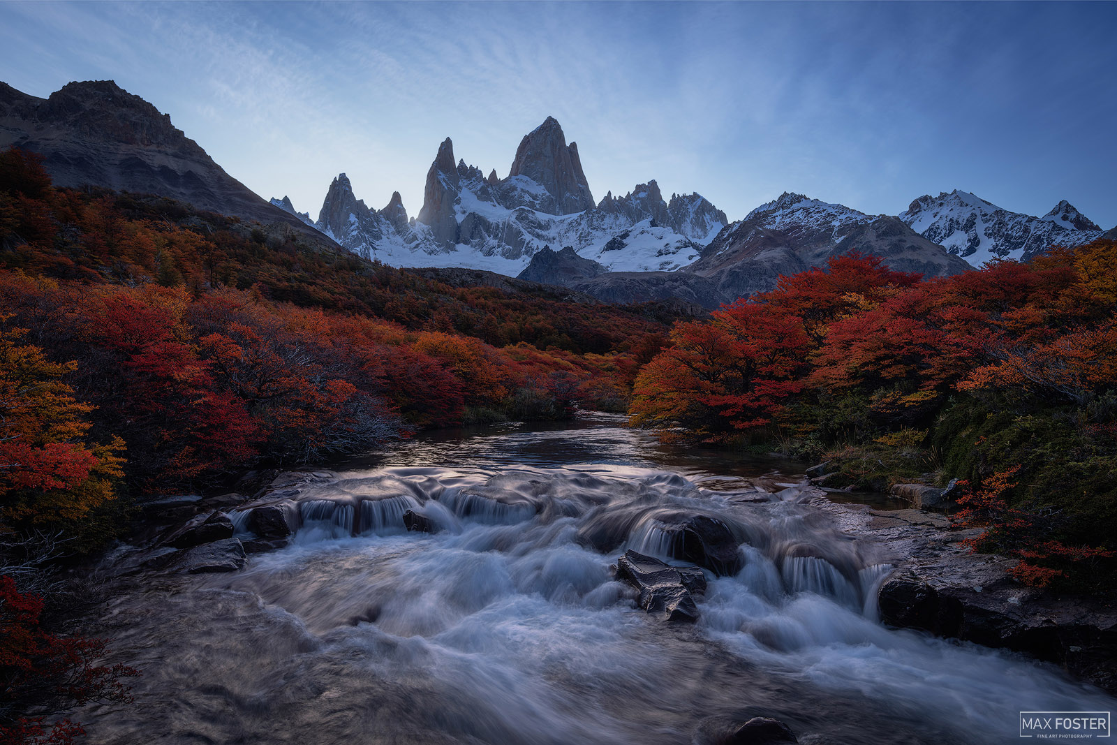 Enrich your living space with Dusky Dreams, Max Foster's limited edition photographic print of Mount Fitz Roy in Los Glaciares...