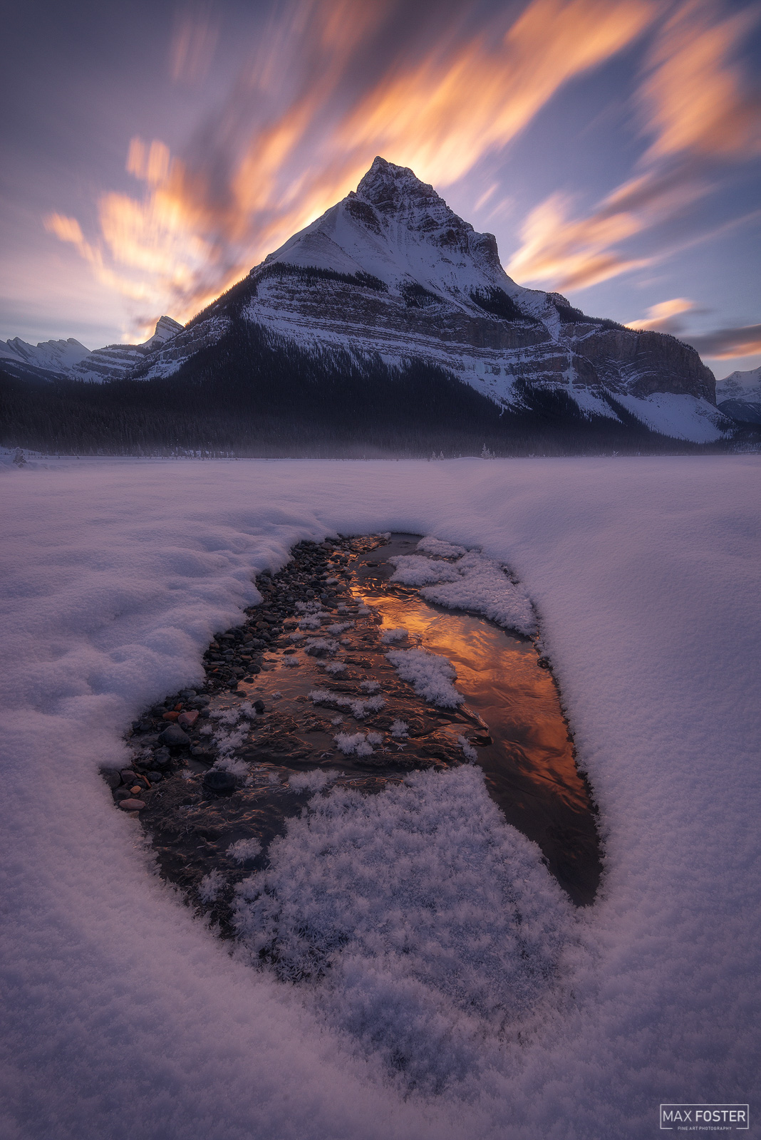 Elevate your space with Flaming Peak, Max Foster's limited edition photography print of Tangle Peak in The Canadian Rockies from...