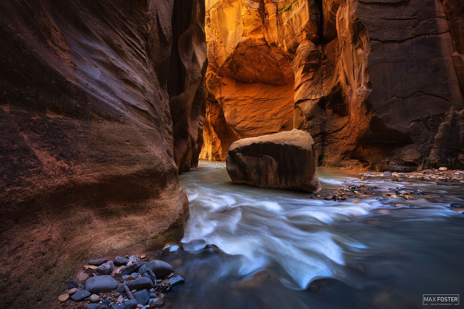 Bring your walls to life with Rock of Ages, Max Foster's limited edition photography print of The Narrows in Zion National Park...