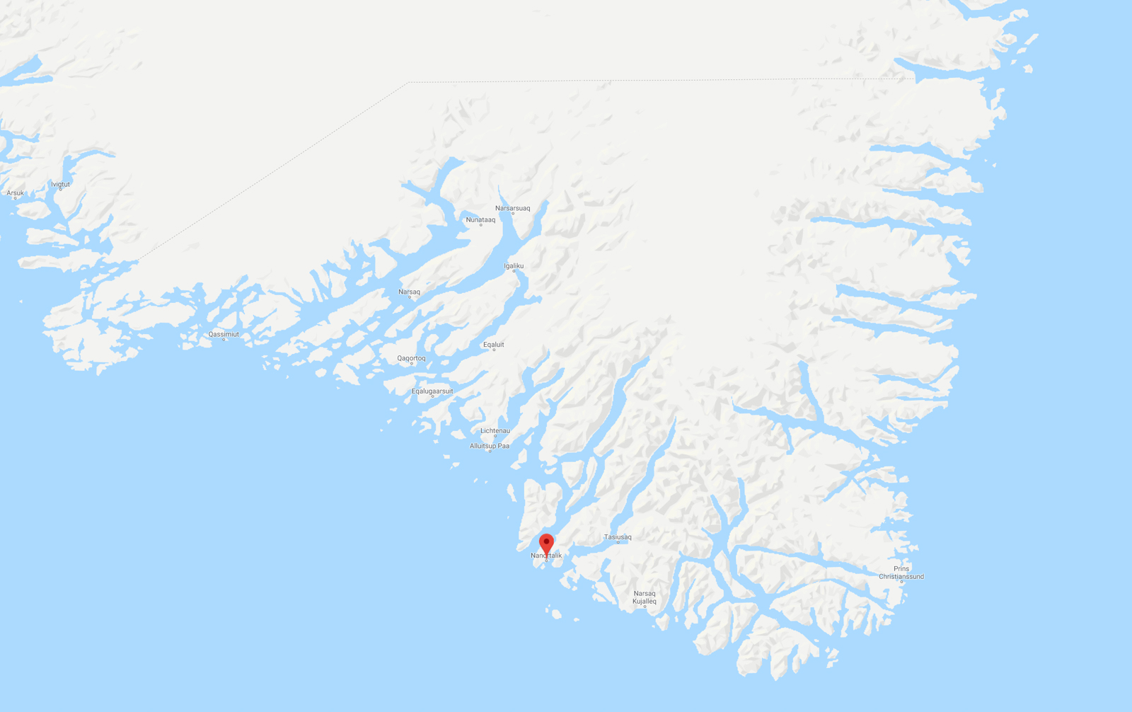 Map of Southern Greenland