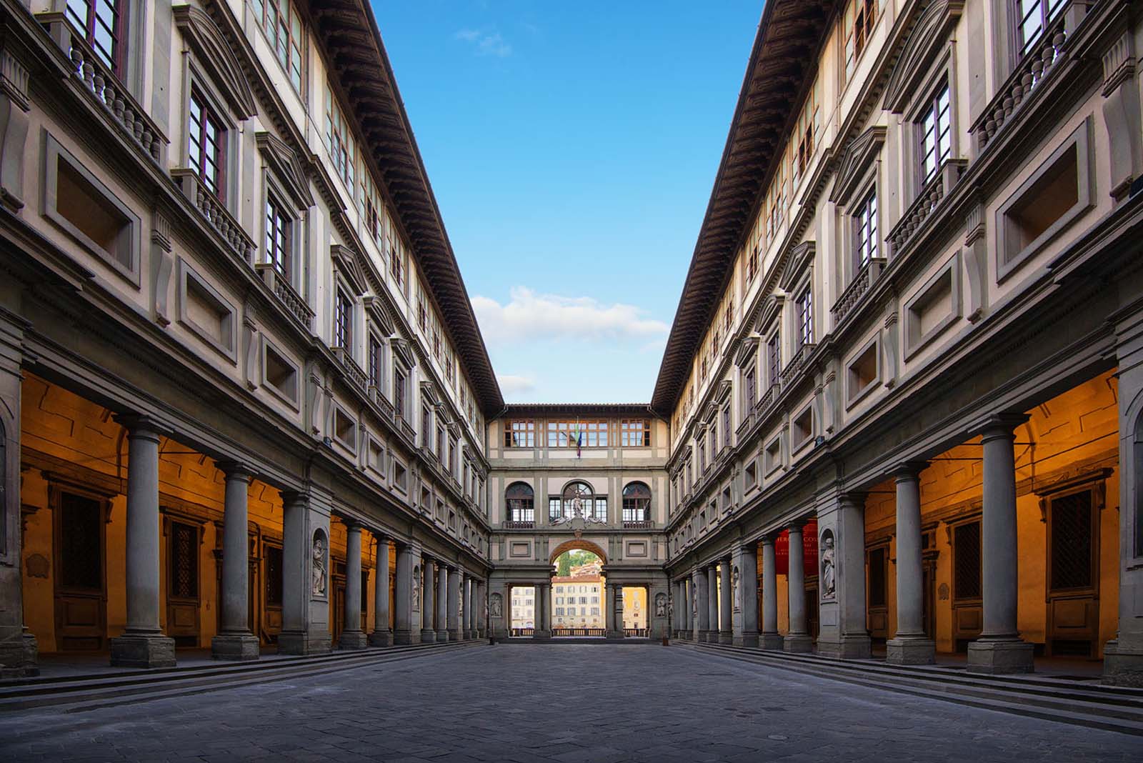 Uffizi Gallery Courtyard in Florence, Italy. © Max Foster